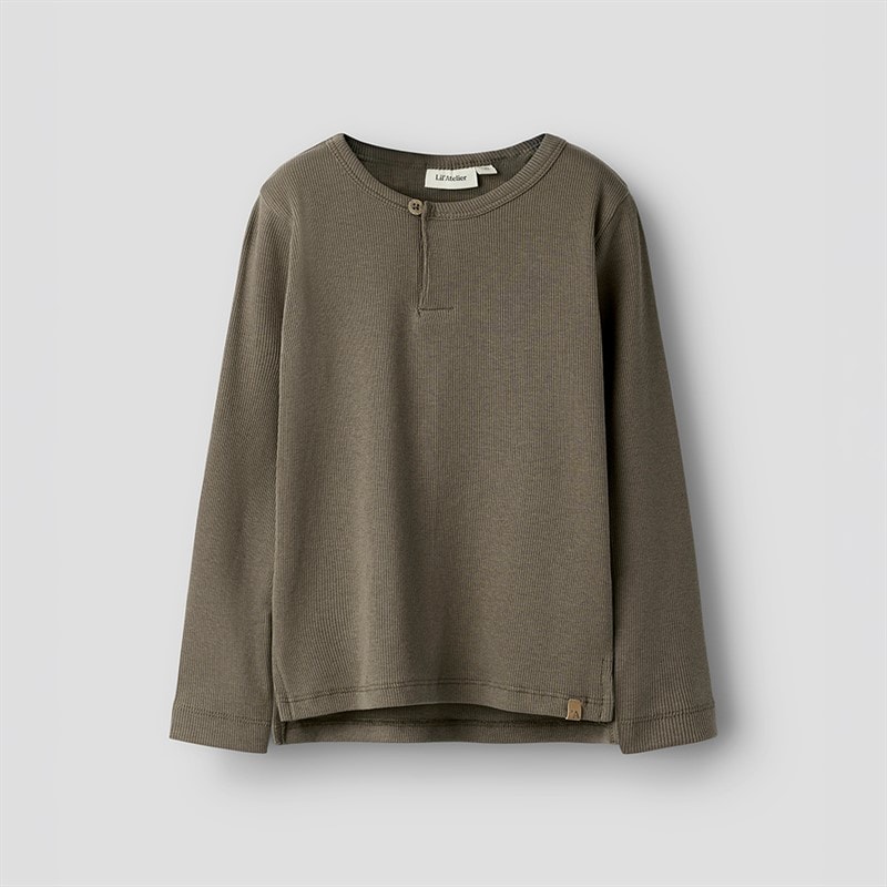 Lil' Atelier Jongens Lago Lange Mouw Top Shitake