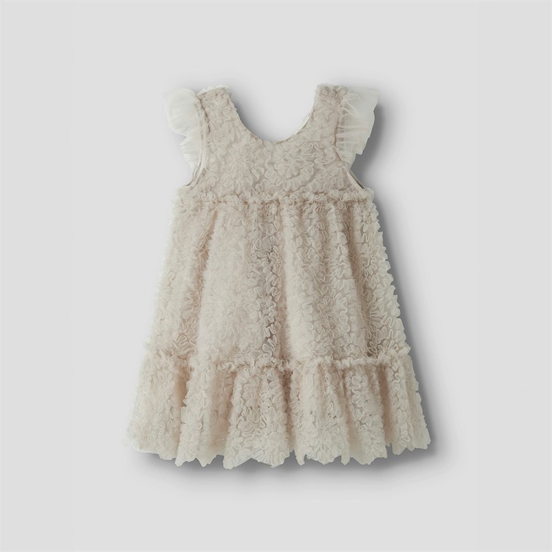Lil' Atelier Meisjes Fauna Tule Jurk Pumice Stone