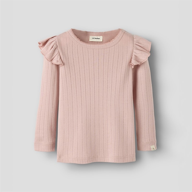 Lil' Atelier Meisjes Rachel Lange Mouw Top Misty Rose