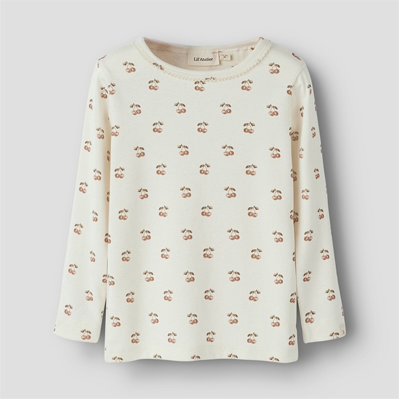 Lil' Atelier Meisjes Layo Lange Mouwen Top Coconut Milk