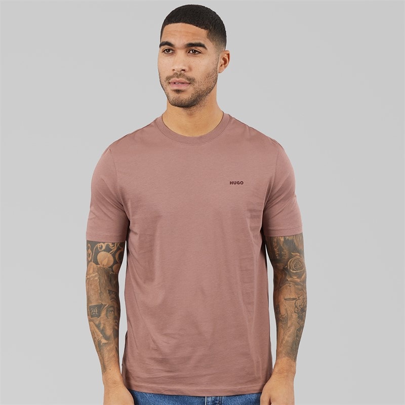 HUGO Heren Dero222 T-Shirt Light/Pastel Brown
