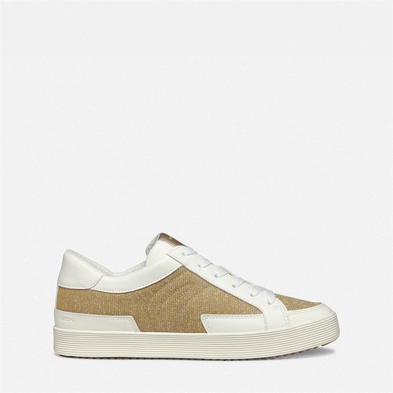 GEOX Dames Blomiee Metallic Sneakers Licht Goud/Off wit Lt Gold/Off White