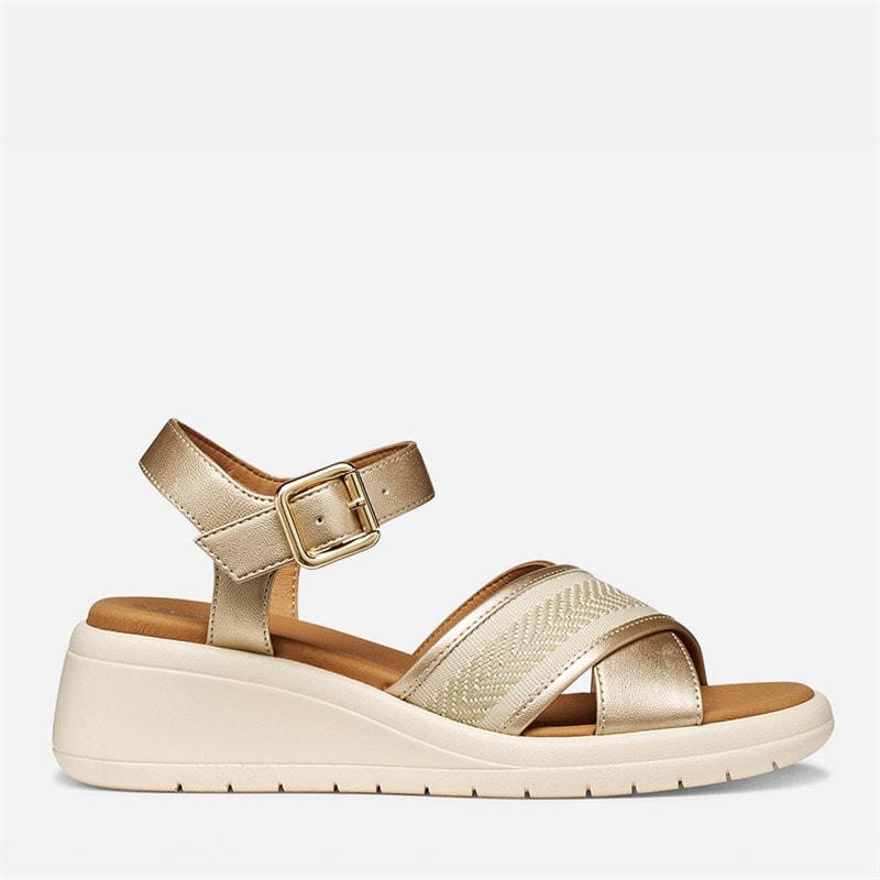 GEOX Dames Melciona Sandalen Licht Goud/Papyrus Lt Gold/Papyrus