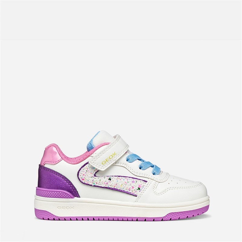 GEOX Junior Meisjes Washiba Sneakers Wit/Donkerpaars Wit/Dk Purple