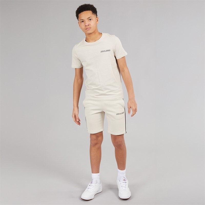 JACK & JONES Jongens Kai T-shirt en shorts set Moonbeam - Afbeelding 4