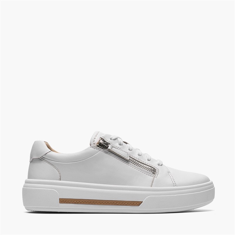 Clarks Dames Hollyrose Ritssluiting Sneakers wit Leather