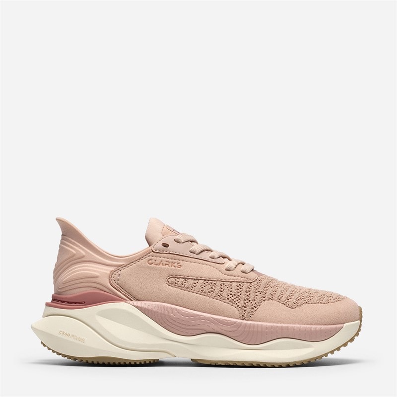 Clarks Dames Pace Trainers Pink Combi