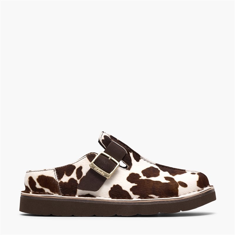 Clarks Dames Solsbury Muilezelsandalen Cow Print