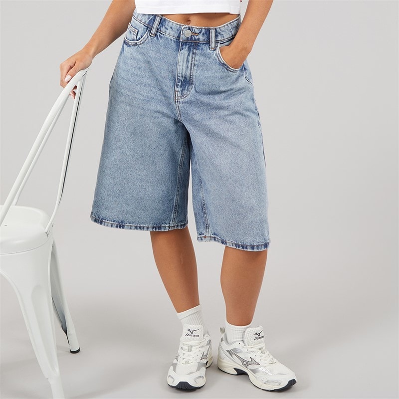 Noisy May Dames Mindie Bermuda Shorts Light Blue Denim
