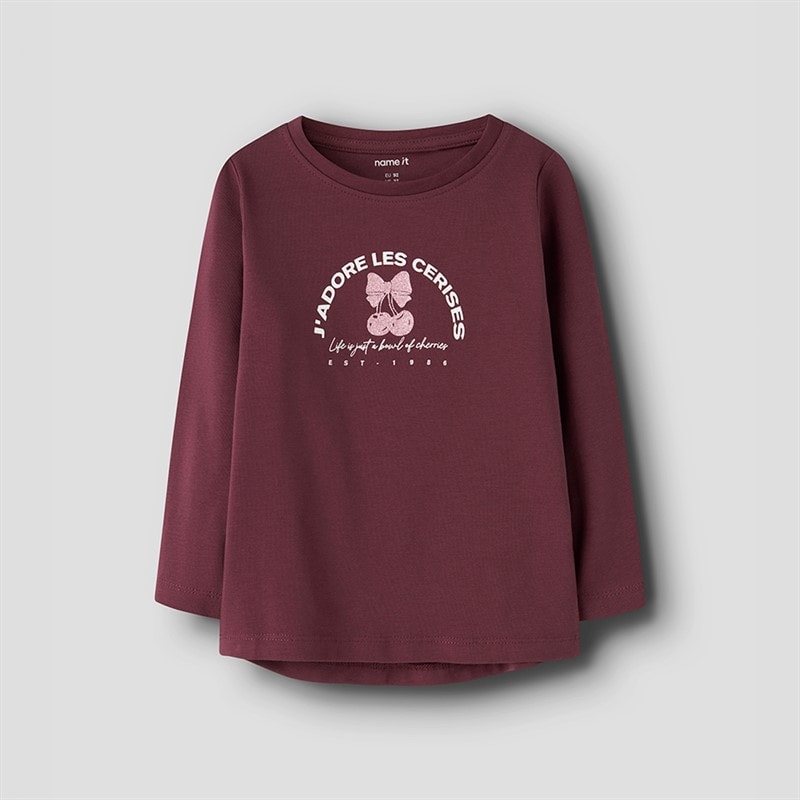 Name It Meisjes Vix Lange Mouwen Top Burgundy