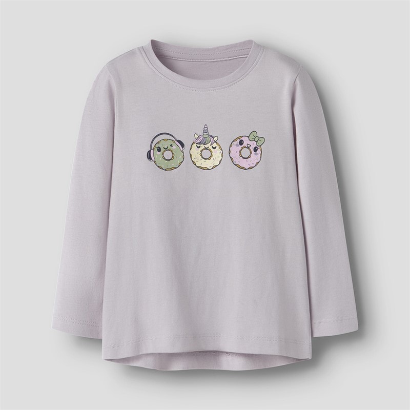 Name It Meisjes Paars Lange Mouw Top Lilac Marble