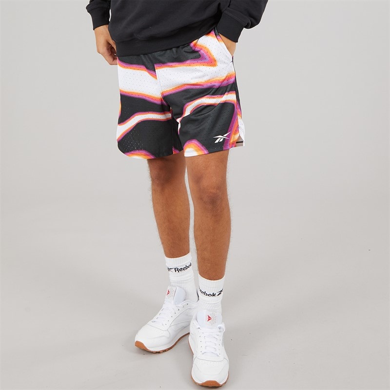 Reebok Heren Reebok Basketball Grafische 7 Inch Transitie Shorts Heat Wave