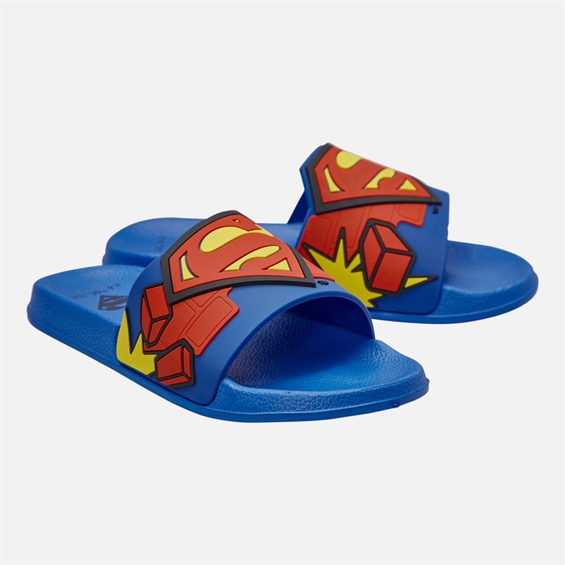 Superman Jongens Logo Slippers Blauw/Multi