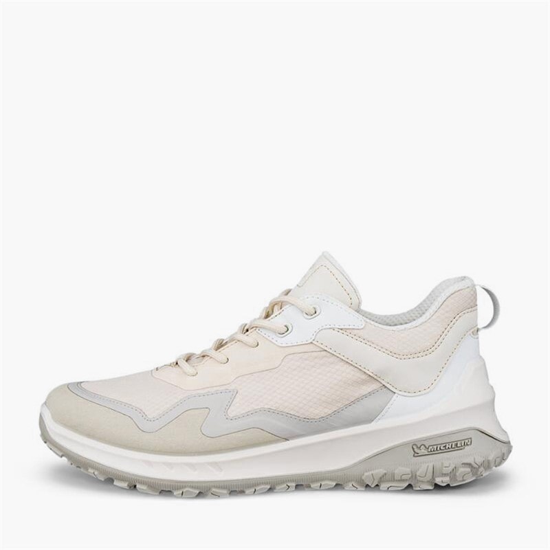 ECCO Dames ULT TRN Nubuck Waterdichte Wandelsneakers Gravel/Limestone/Shadow White